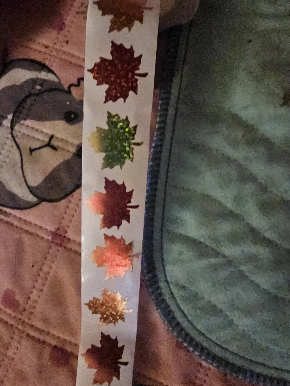 Holographic Maple Leaf Sticker Strip - Multicolor